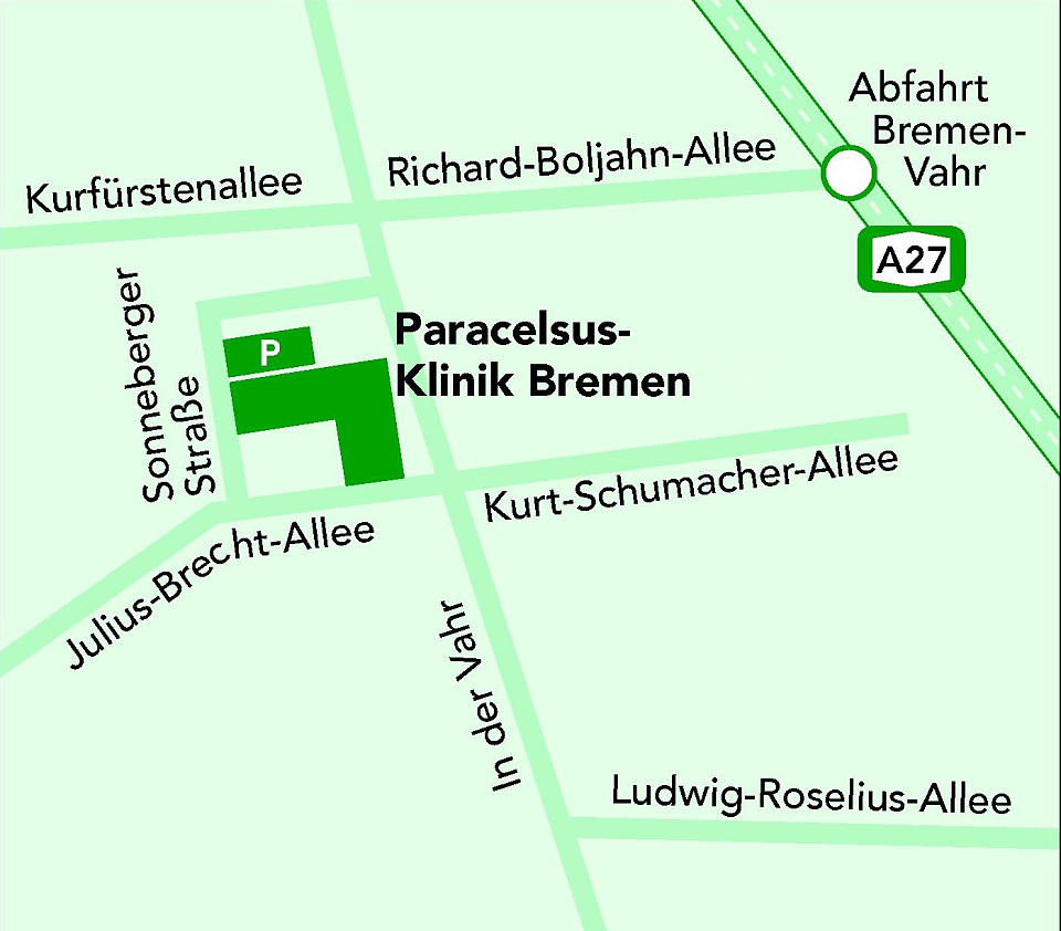 Lageplan der Paracelsus-Kurfürstenklinik
