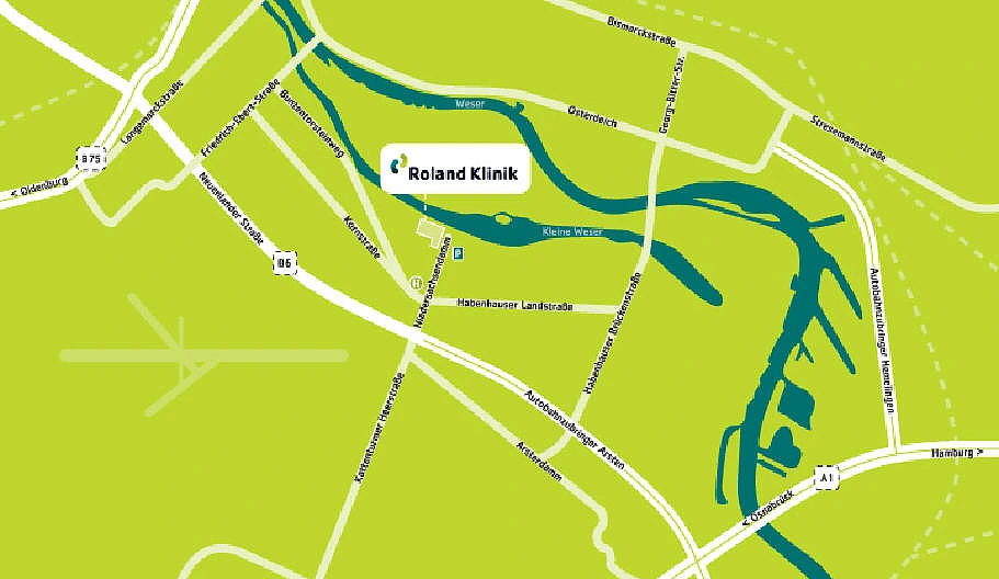 Lageplan der Roland-Klinik