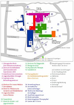Lageplan des Klinikums Bremen-Nord