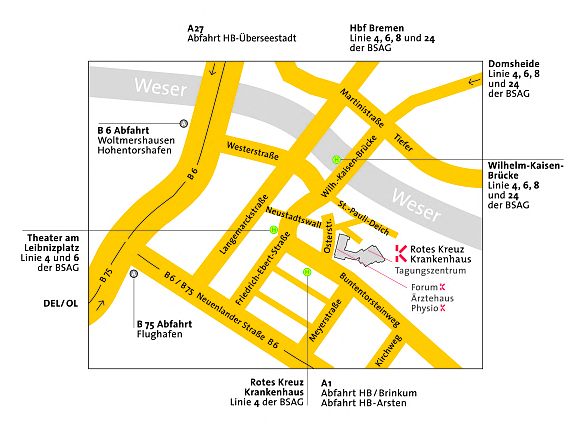 Lageplan des Rotes-Kreuz-Krankenhaus