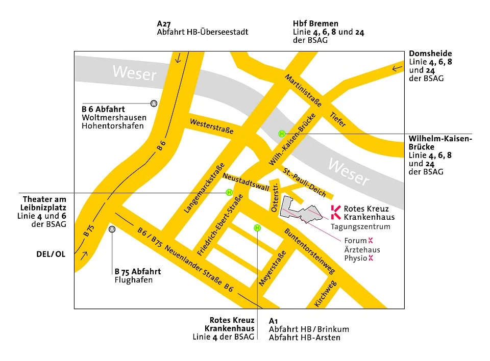 Lageplan des Rotes-Kreuz-Krankenhaus