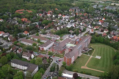 Luftbildaufnahme der DRK Klinik  Am Bürgerpark GmbH
